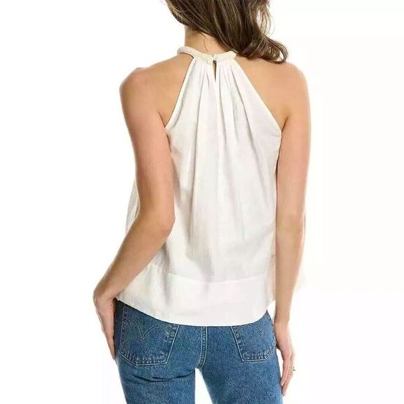 ALC Reina Crochet Neck Tank Top Sz 10 Viscose Cotton Linen Blend Sleeveless - Picture 2 of 8